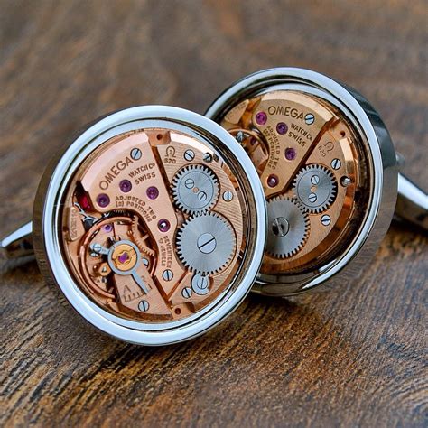 omega watch movement cufflinks
